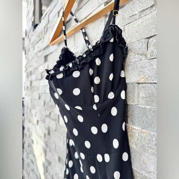 Runaway the Label Black and White Polka Dot Maxi Dress Valentines Day Dress S - Picture 8 of 16